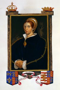 Portret Marii Tudor, ze „Pamiętników dworu królowej Elżbiety”, opublikowany w 1825 r. (wc i gwasz na papierze)